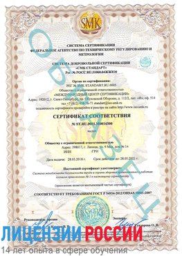 Образец сертификата соответствия Медногорск Сертификат OHSAS 18001